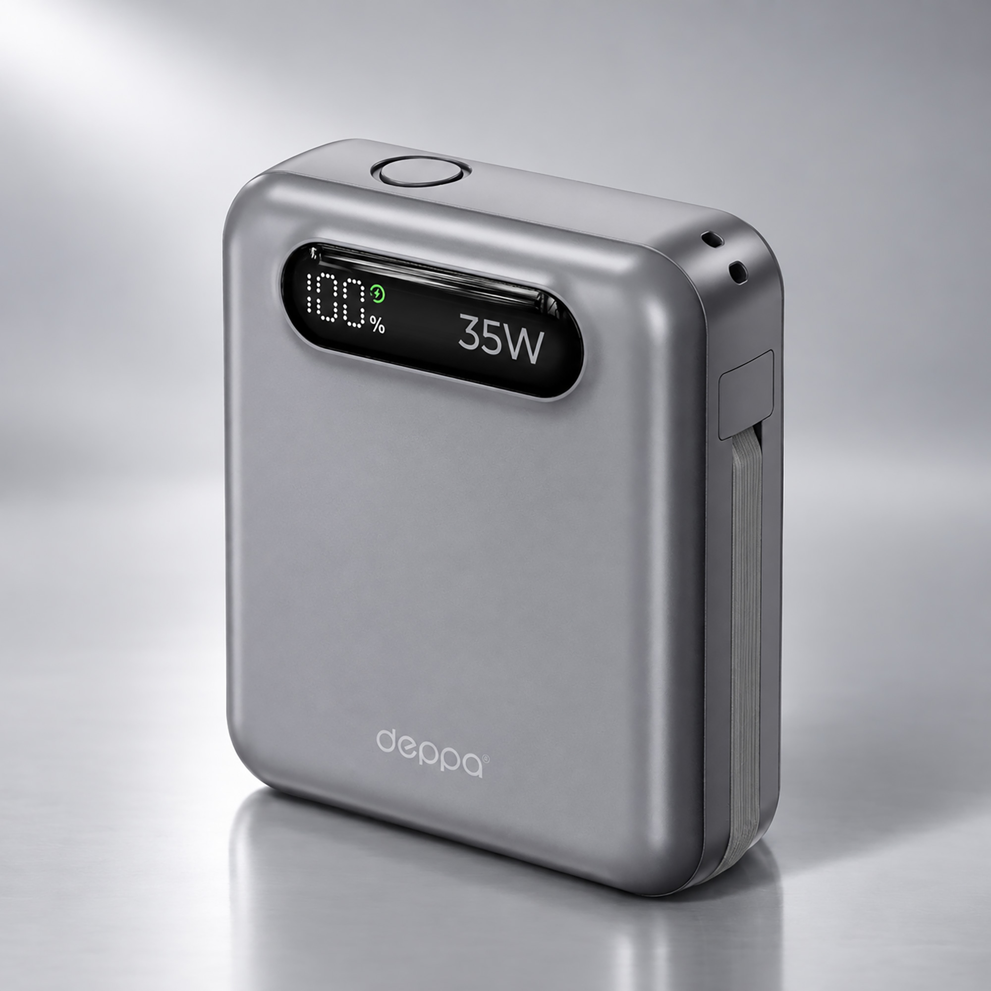 Внешний АКБ NRG Turbo Cable 10000 mAh, 35Вт, графит, Deppa