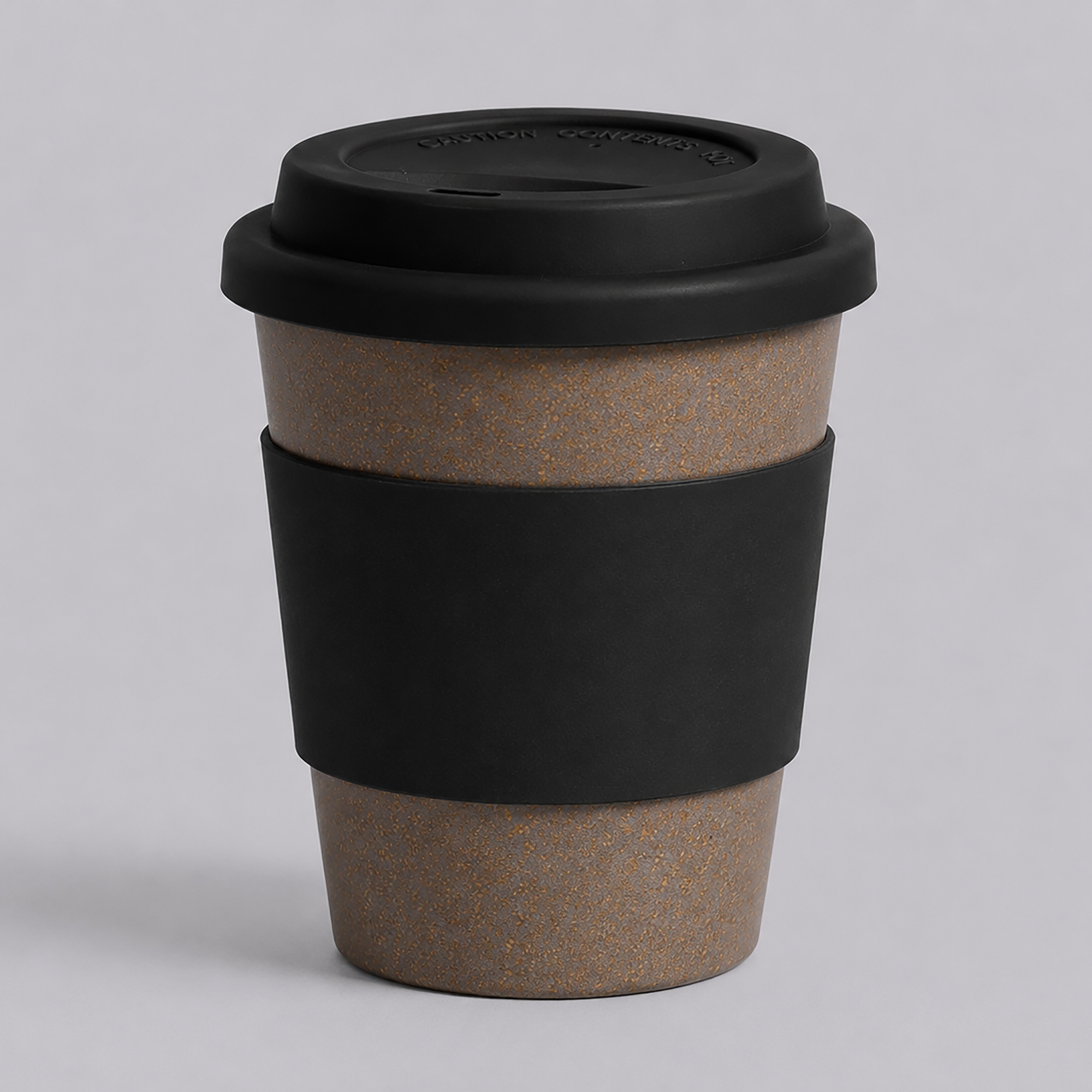 Стакан с силиконовой крышкой Cafe, черный