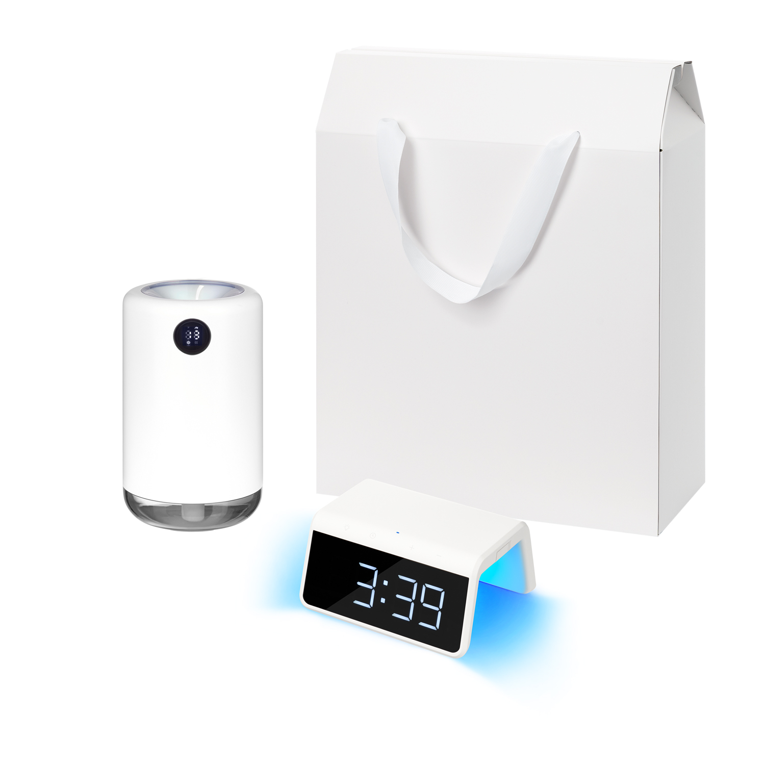 Подарочный набор Bliss, Flame, белый (увлажнитель воздуха, зарядное устройство)