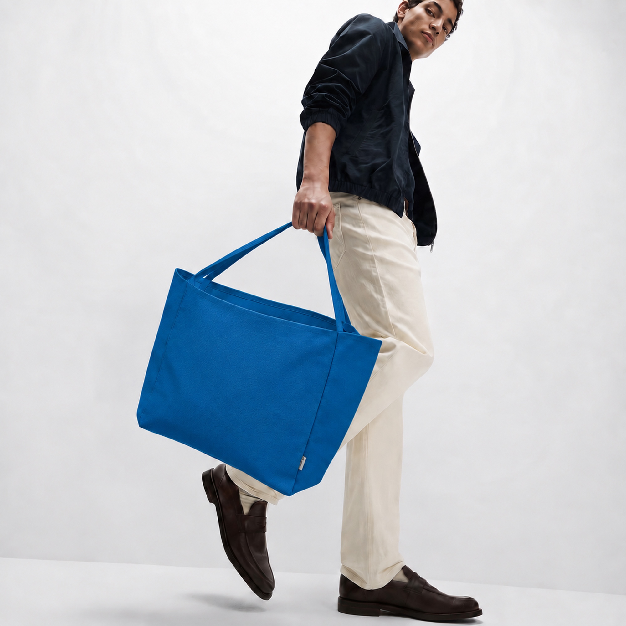 Шоппер-оверсайз Grossbag из переработанного хлопка 340 г, синий