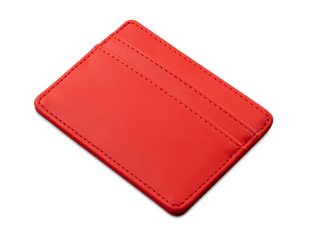 Картхолдер для двух карт и наличных денег с зажимом Crave, красный