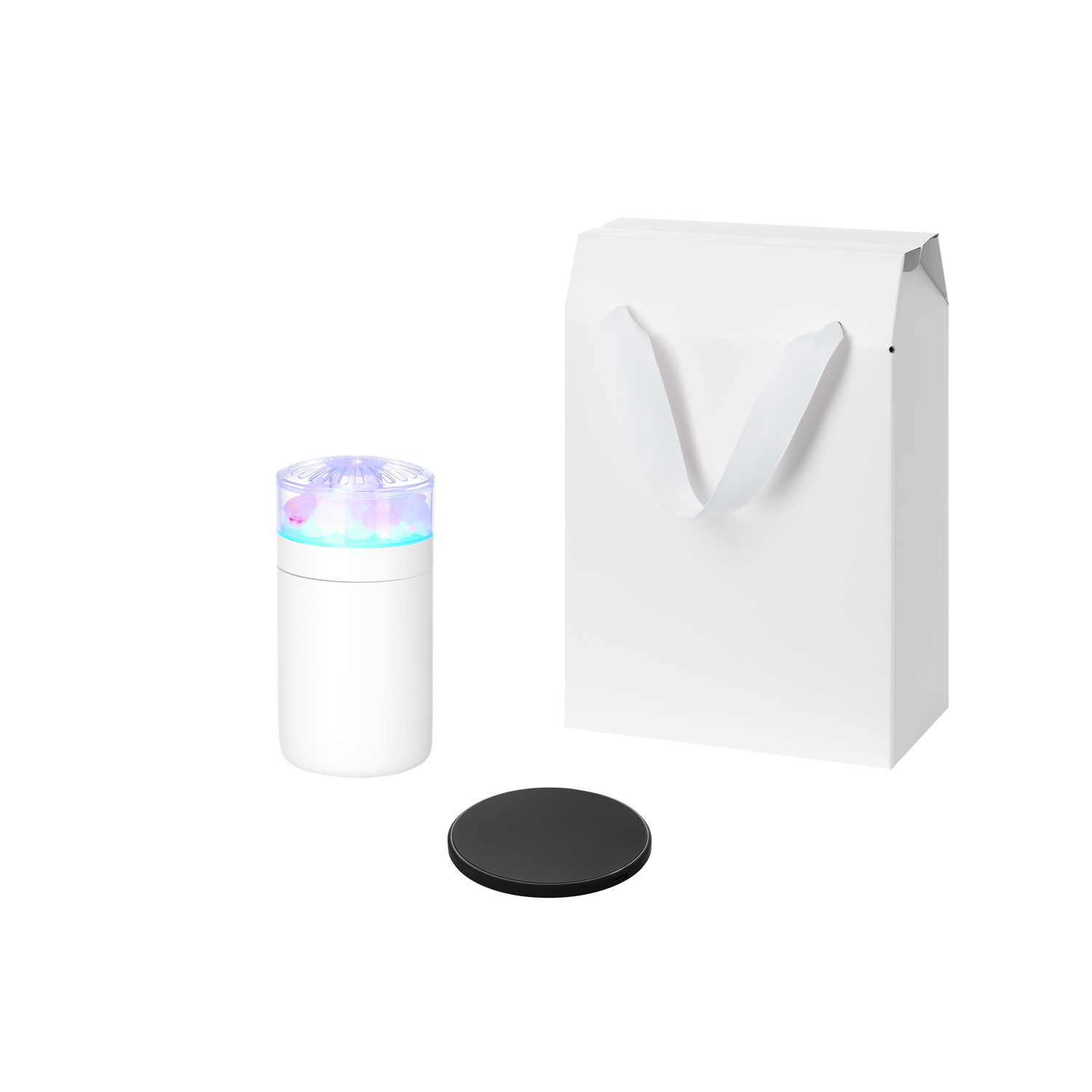 Подарочный набор Crystal, Auris, черный (увлажнитель воздуха, зарядное устройство)