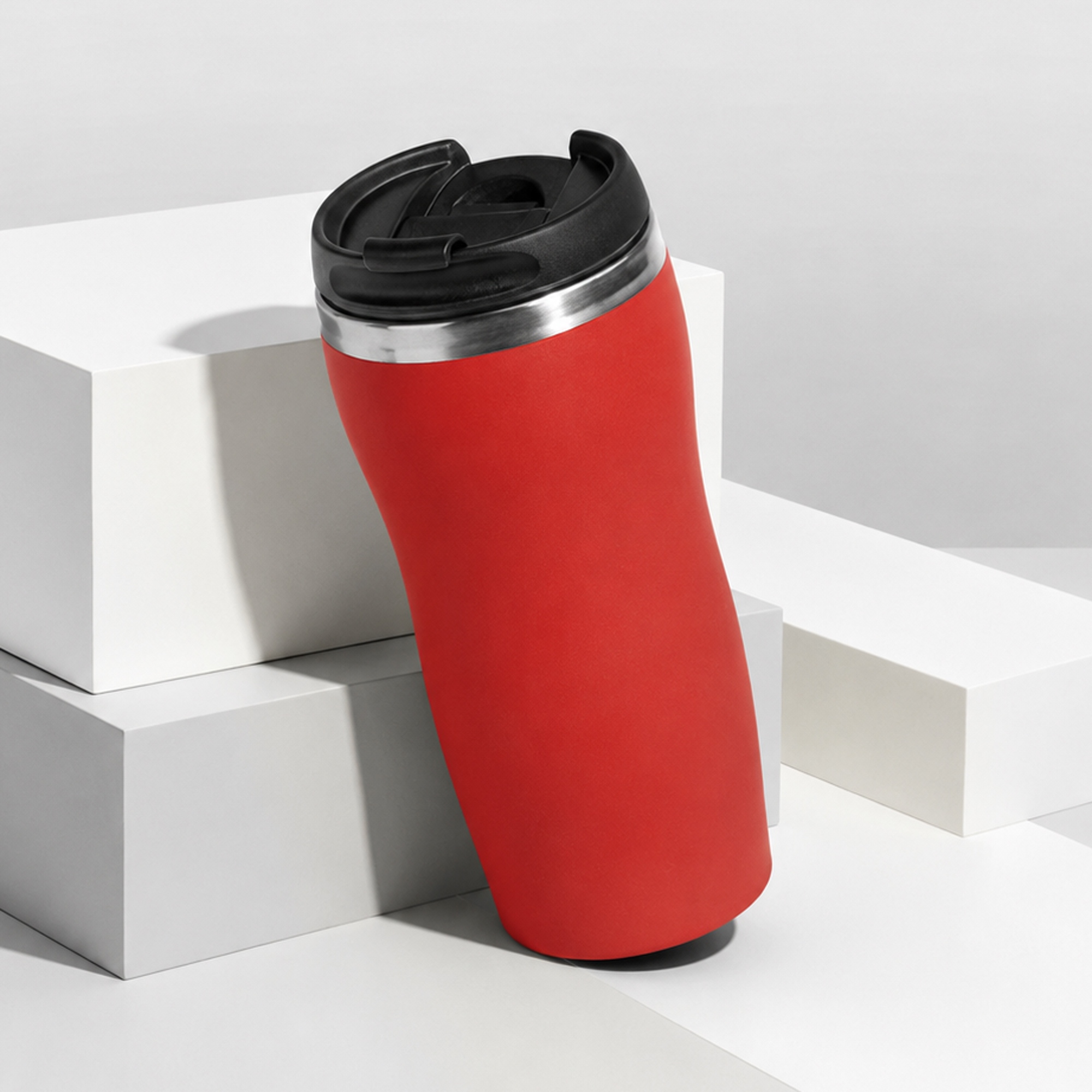 Термокружка Double wall mug C1, soft touch, 350 мл, красный