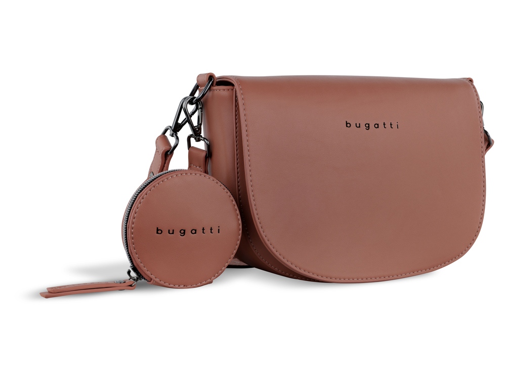 Сумка наплечная женская BUGATTI АЛМАТА | ALMATA, с кошельком, абрикосовая, полиуретан, 27х6х18,5 см