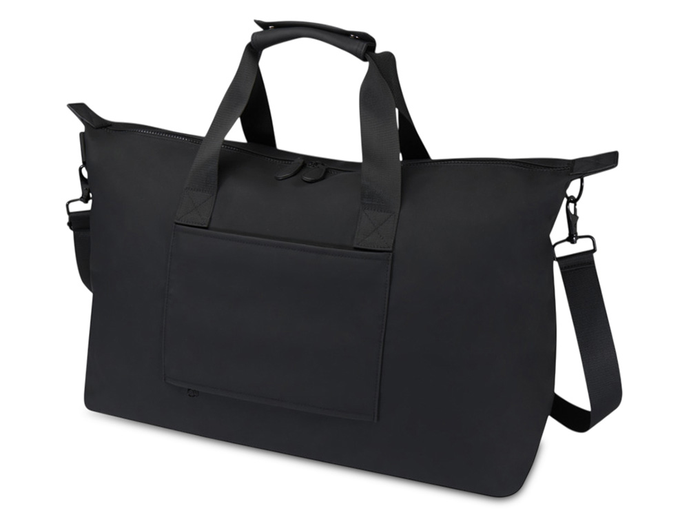 Спортивная сумка для ноутбука с диагональю экрана 15,6 дюйма Turner, изготовленная из переработанных материалов согласно стандарту GRS - сплошной черный