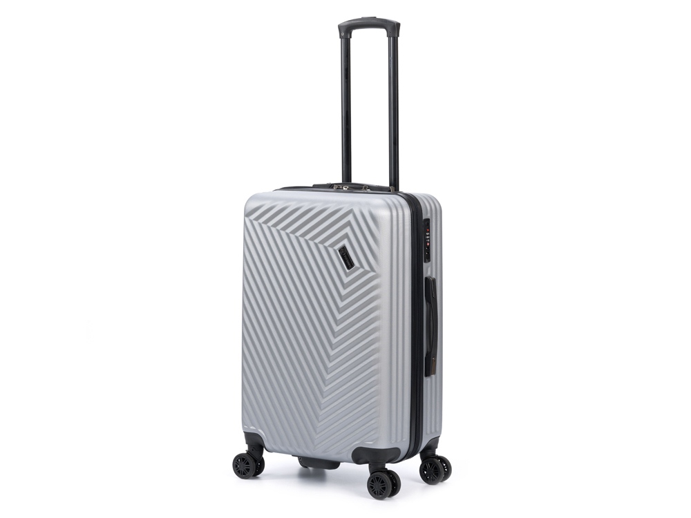Чемодан TORBER ЛАМА, серебристый, ABS-пластик, 43 х 25,5 х 67 см, 62 л