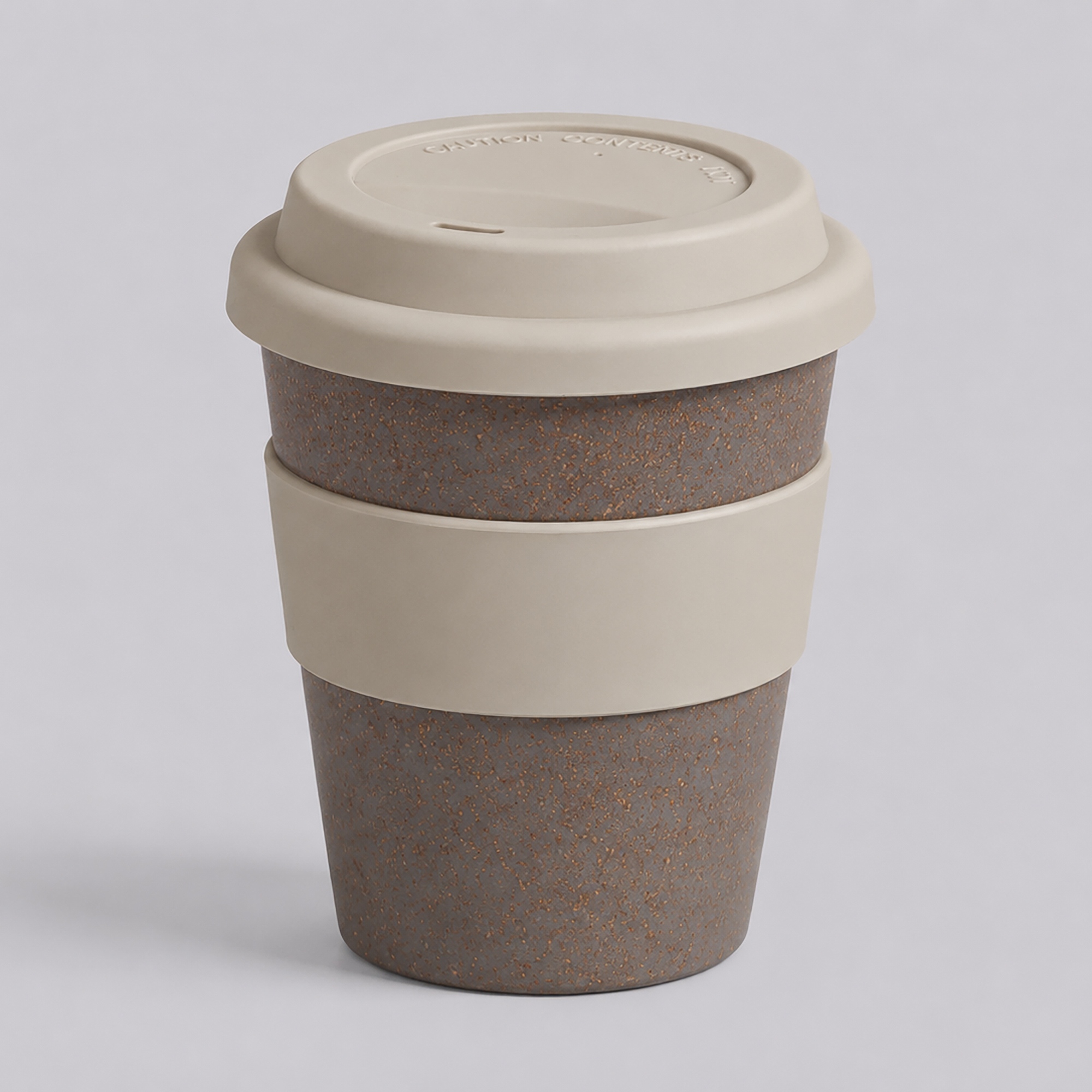Стакан с силиконовой крышкой Cafe, beige