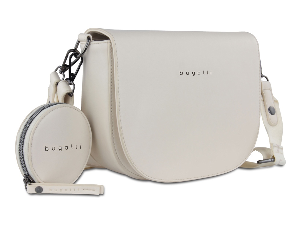 Сумка наплечная женская BUGATTI АЛМАТА | ALMATA, с кошельком, бежевая, полиуретан, 27х6х18,5 см