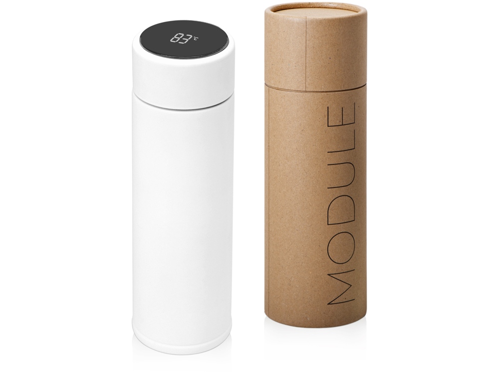 Термос с индикатором температуры Module, тубус, 360 мл, белый