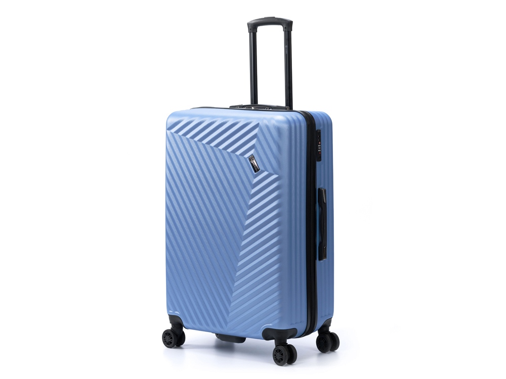 Чемодан TORBER ЛАМА, синий, ABS-пластик, 49 х 29,5 х 77 см, 92 л