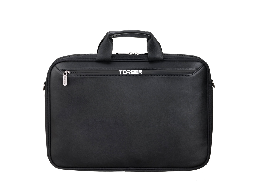 Сумка для ноутбука TORBER ВОЯЖ 15.6'', чёрный, нейлон/микрофибра, 43 х 5 х 29 см, 6л