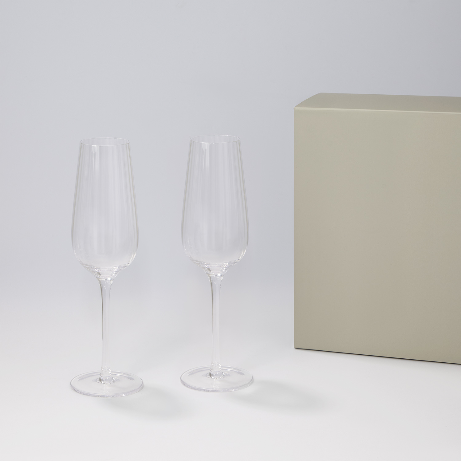 Подарочный набор 2 бокала для шампанского Blanche в серой коробке