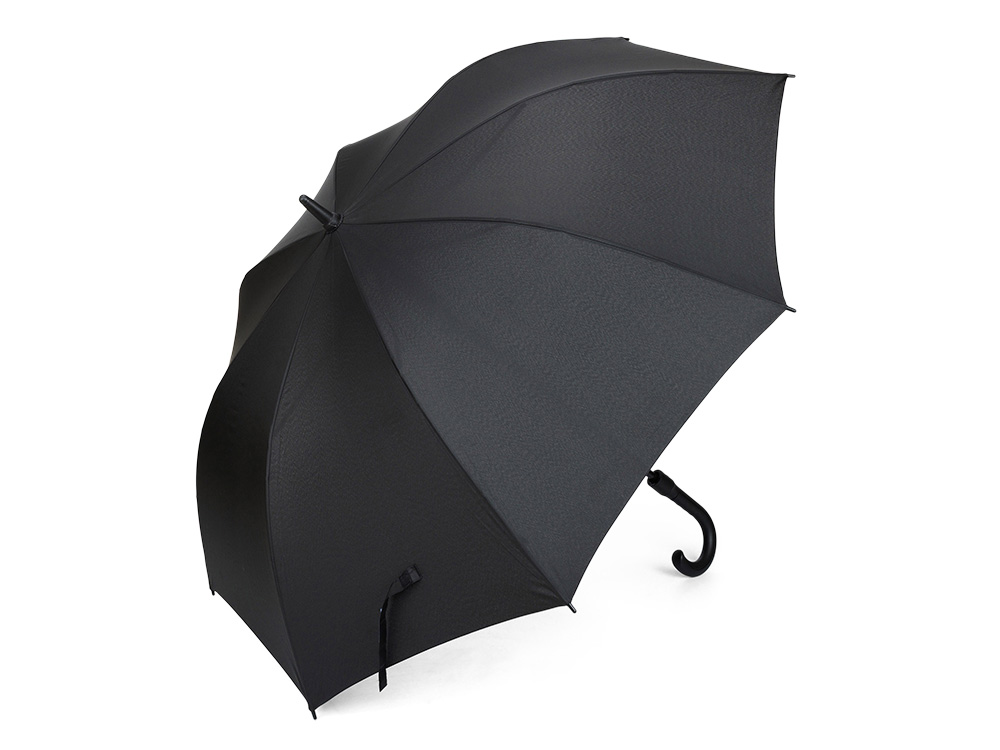 Зонт трость мужской TORBER, полуавтомат, черный, каркас файбергласс, эпонж, пластиковая ручка, диаметр 120 см