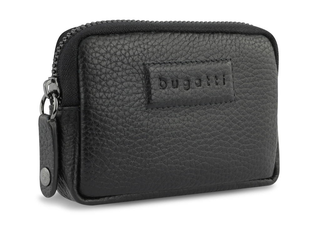 Ключница BUGATTI ЭЛЬЗА | ELSA, с защитой данных RFID, чёрная, воловья кожа/полиэстер, 11х2х7 см