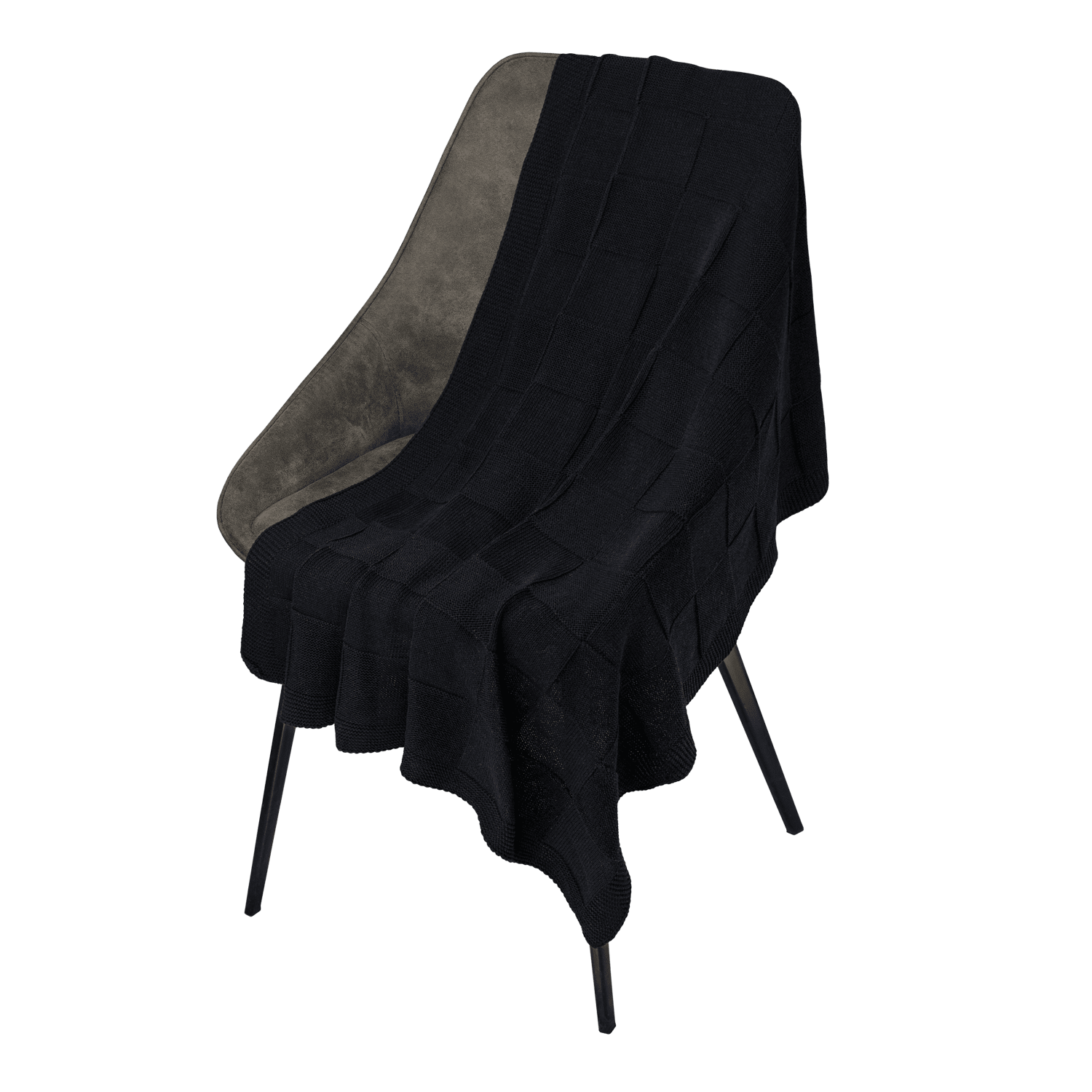 Плед Cella вязаный, темно-синий (без подарочной коробки)