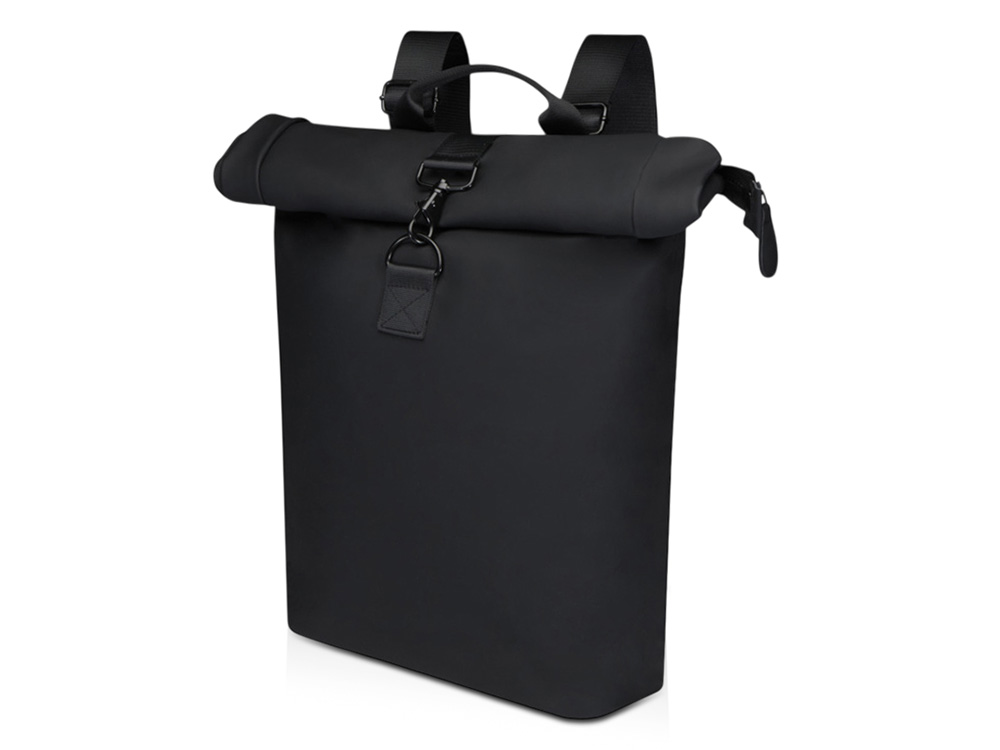 Рюкзак для ноутбука 15,6 Turner объемом 12 л со сворачивающимся верхом, изготовленный из переработанных материалов по стандарту GRS - сплошной черный