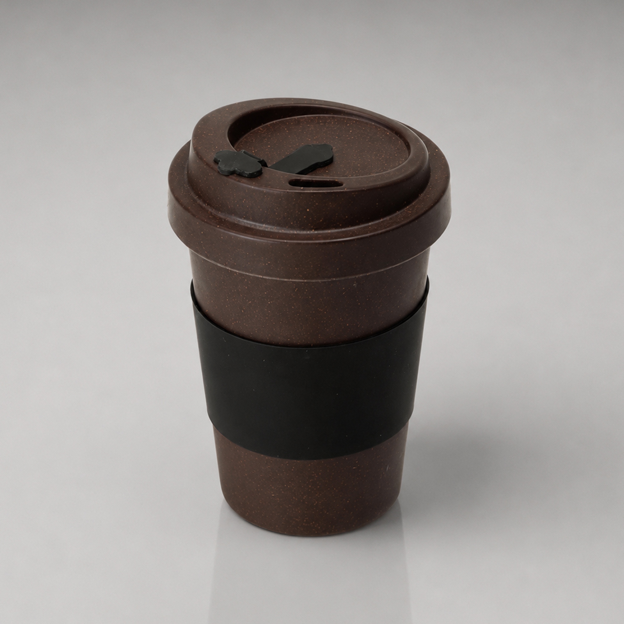Стакан из кофе с силиконовой манжетой Latte, коричневый
