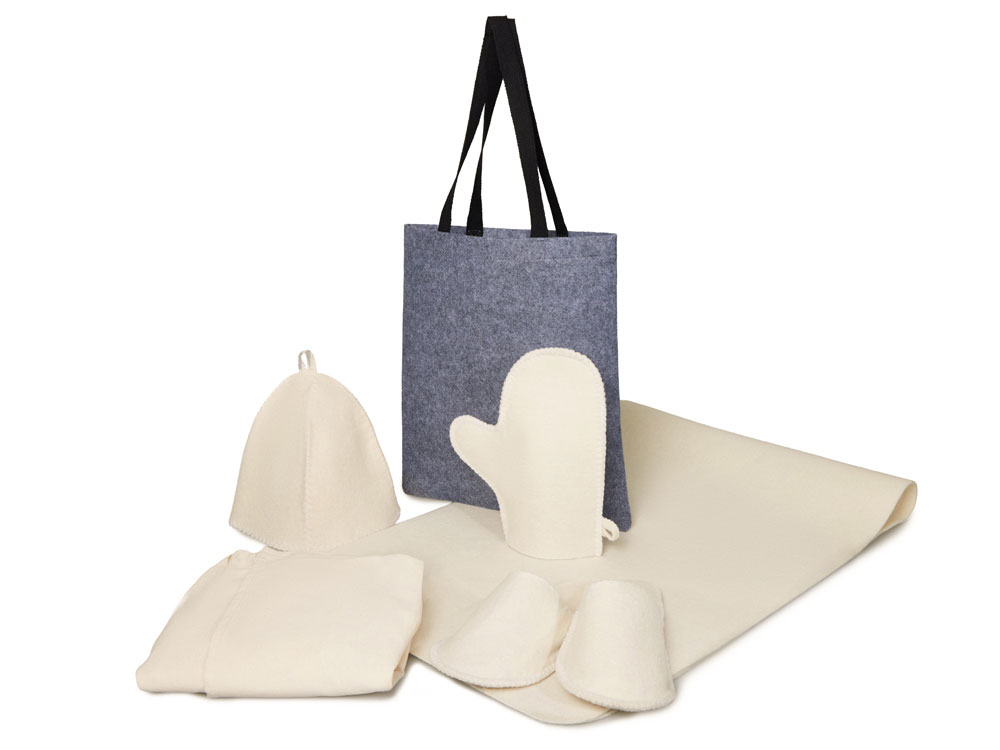 Банный набор с килтом Healing, мужской, белый