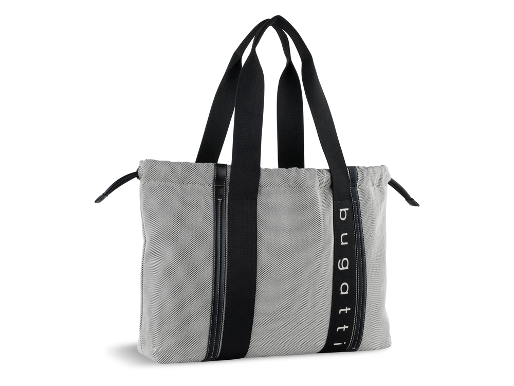 Сумка-шоппер женская BUGATTI АМБРА | AMBRA, серо-черный цвет, хлопок/полиэстер, 45х10х34 см