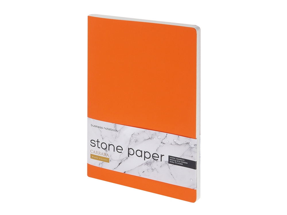 Тетрадь с каменной бумагой А5 Carrara 40 л., линейка, оранжевый