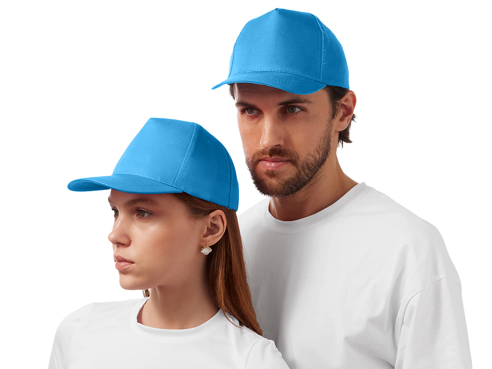 Бейсболка Poly 5-ти панельная 120 гр, голубой