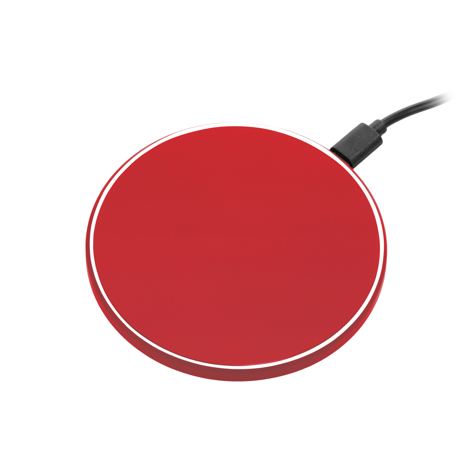 Беспроводное зарядное устройство с подсветкой 15W Auris, красное